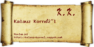 Kalauz Kornél névjegykártya